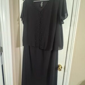 Positive Attitude Black Dress with Beaded Accents